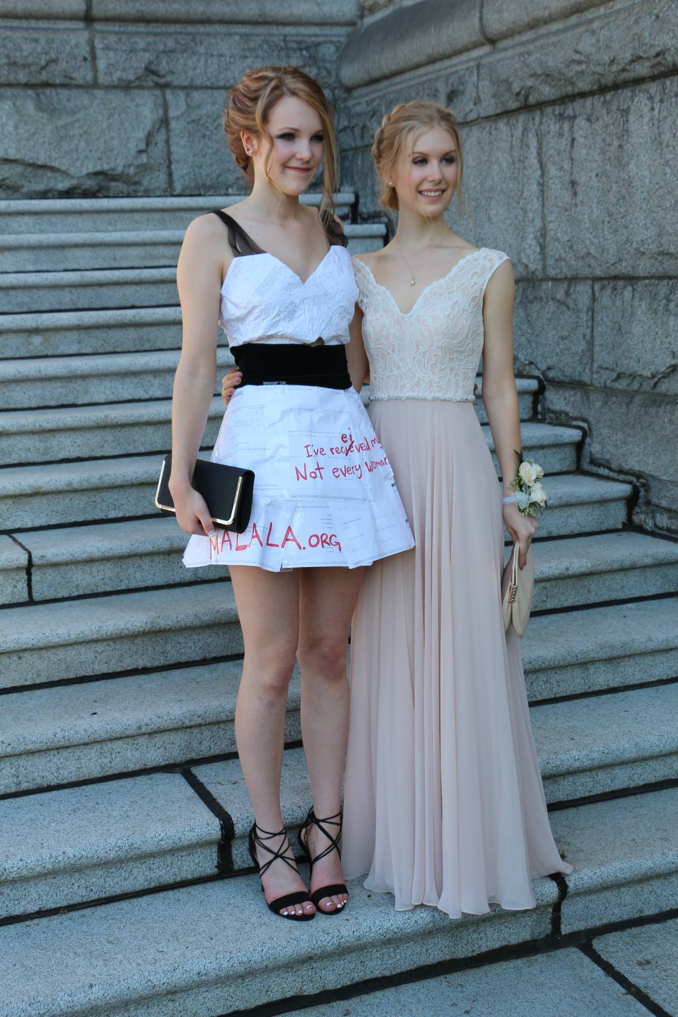 Girl makes dress out of homework 06 image