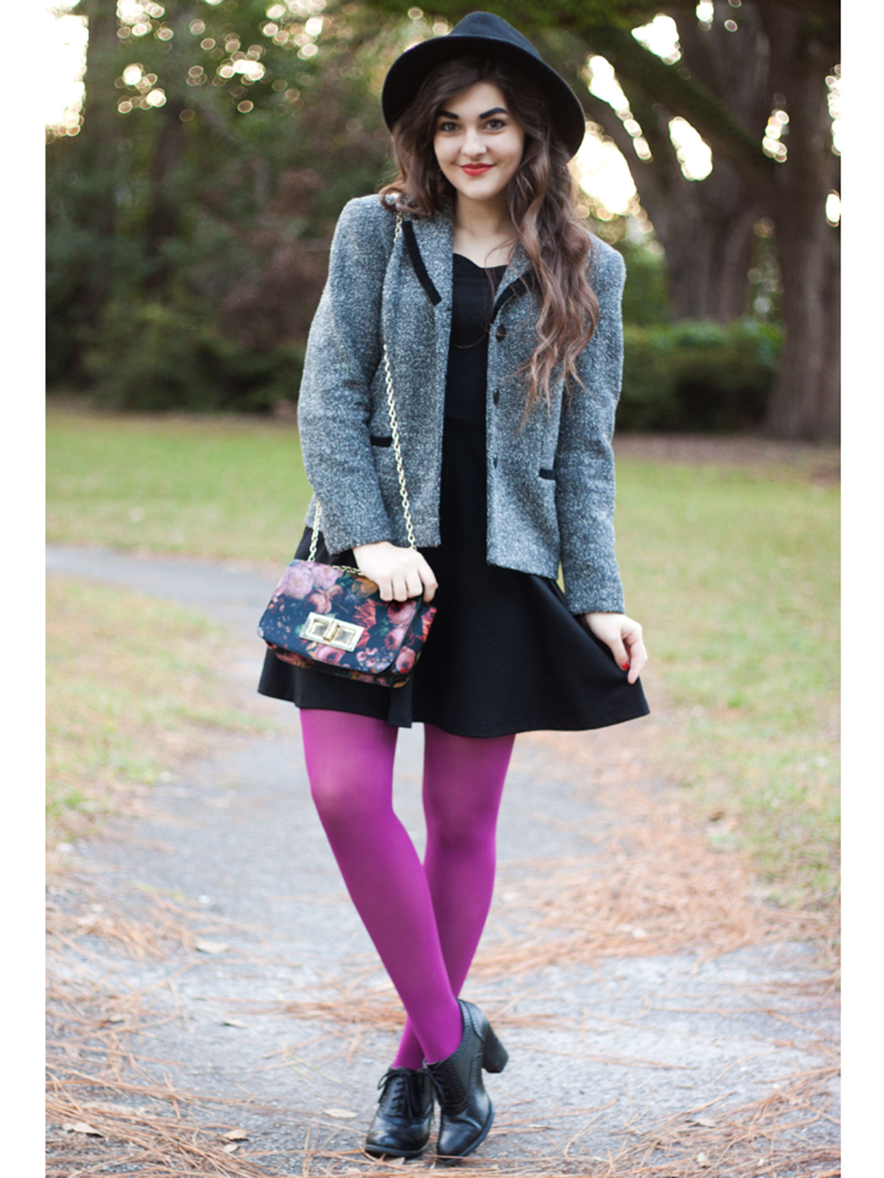 Style Colored Tights - Holiday Outfit Ideas